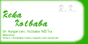 reka kolbaba business card